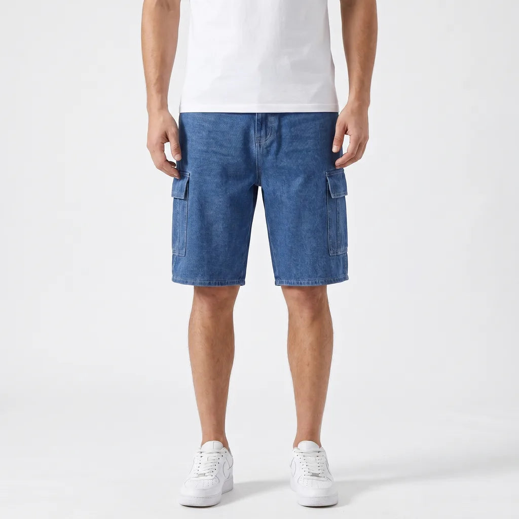 Dark blue Winifred Wide-Leg Denim Shorts 2