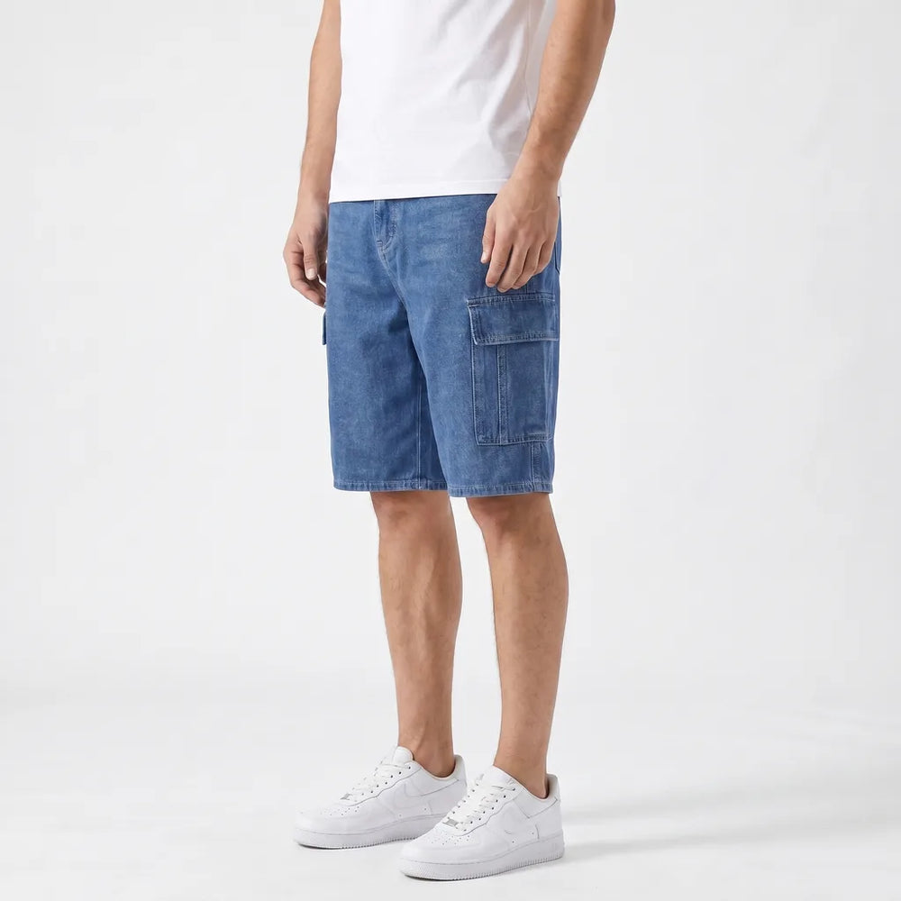 Dark blue Winifred Wide-Leg Denim Shorts 3
