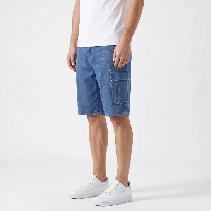 Dark blue Winifred Wide-Leg Denim Shorts 3