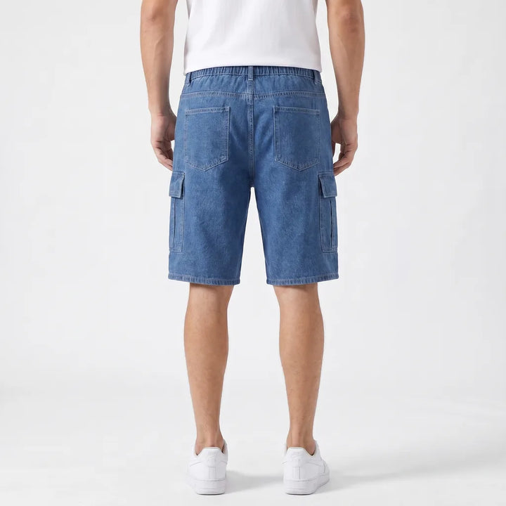 Dark blue Winifred Wide-Leg Denim Shorts 4