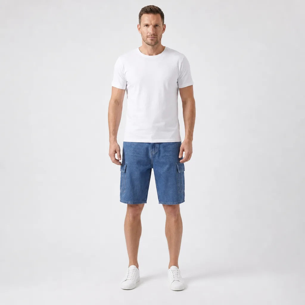 Winifred Wide-Leg Denim Shorts