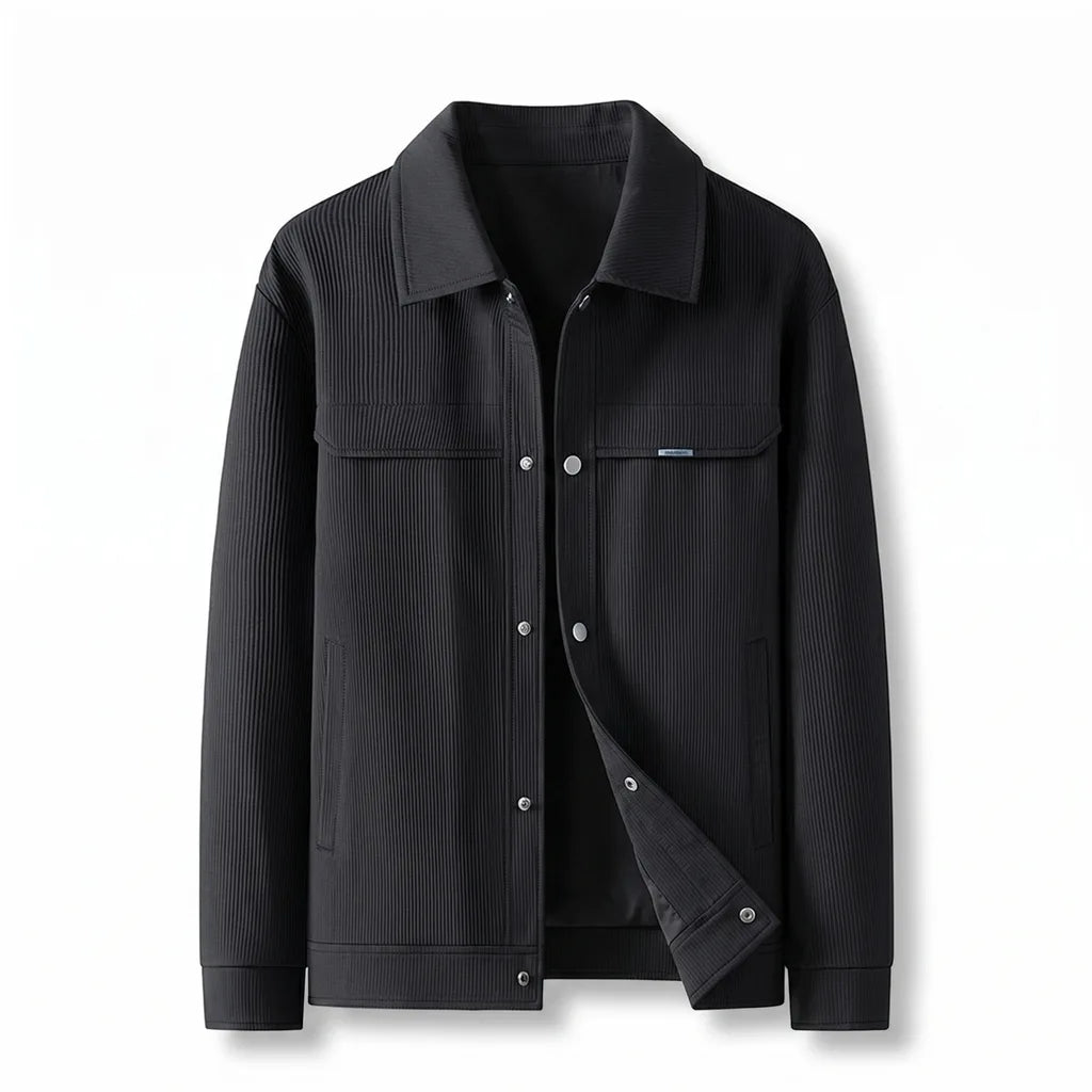 Tommy Striped Zip Jacket - Color:Black;Size:S