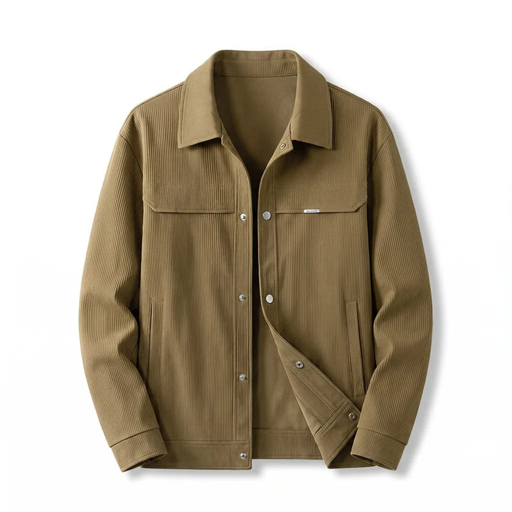 Tommy Striped Zip Jacket - Color:Coffee;Size:S