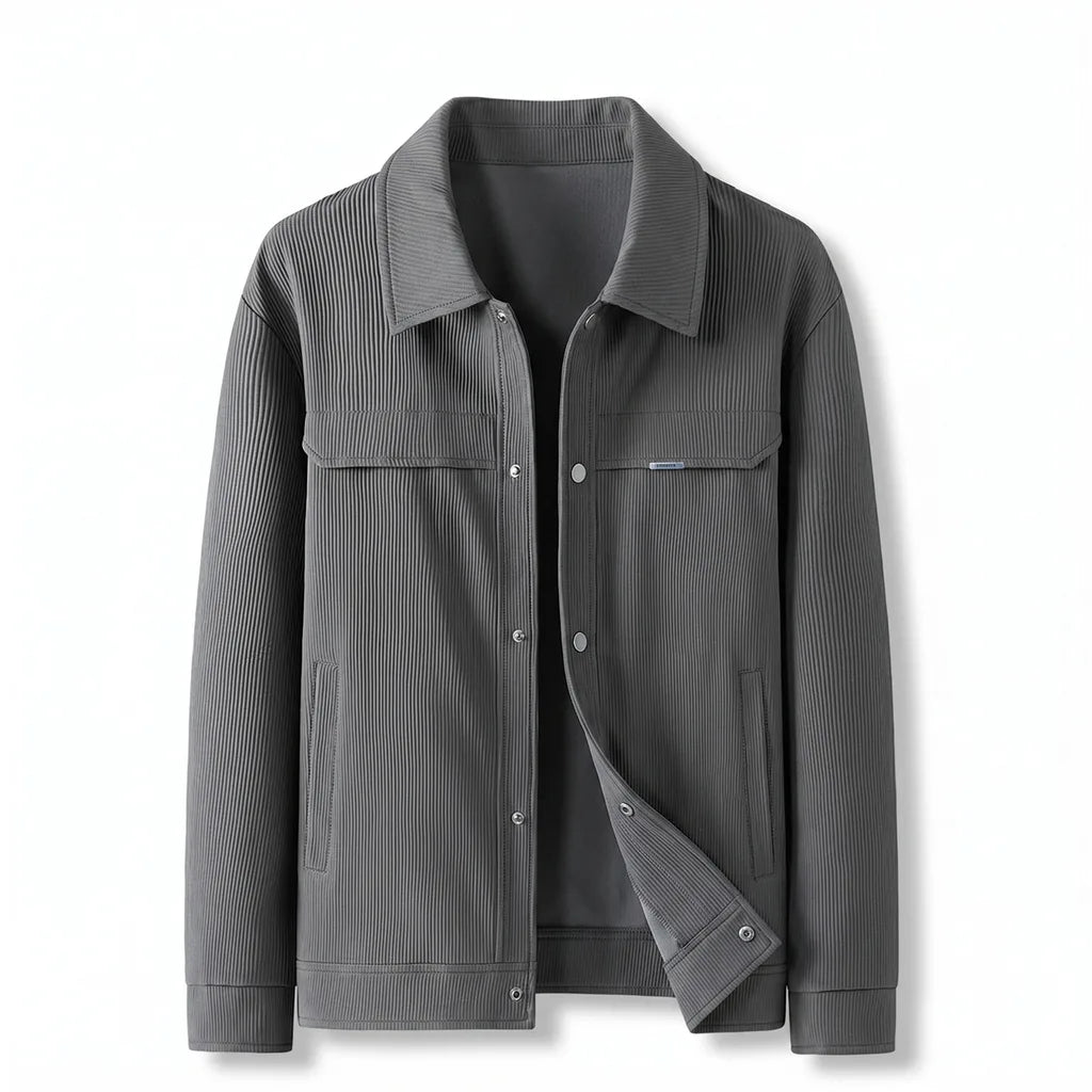 Tommy Striped Zip Jacket - Color:Gray;Size:S
