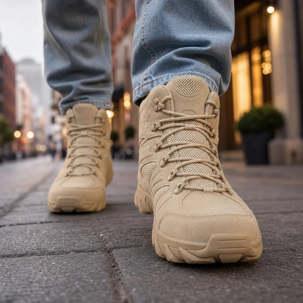 Men's Beige Torrence Leather Hiking Boots