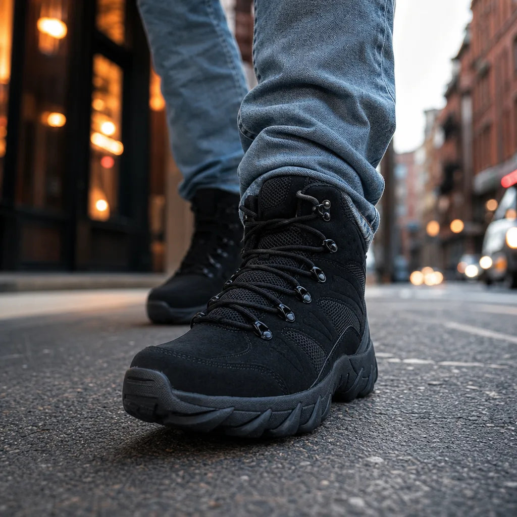 Men's Black Torrence Leather Hiking Boots