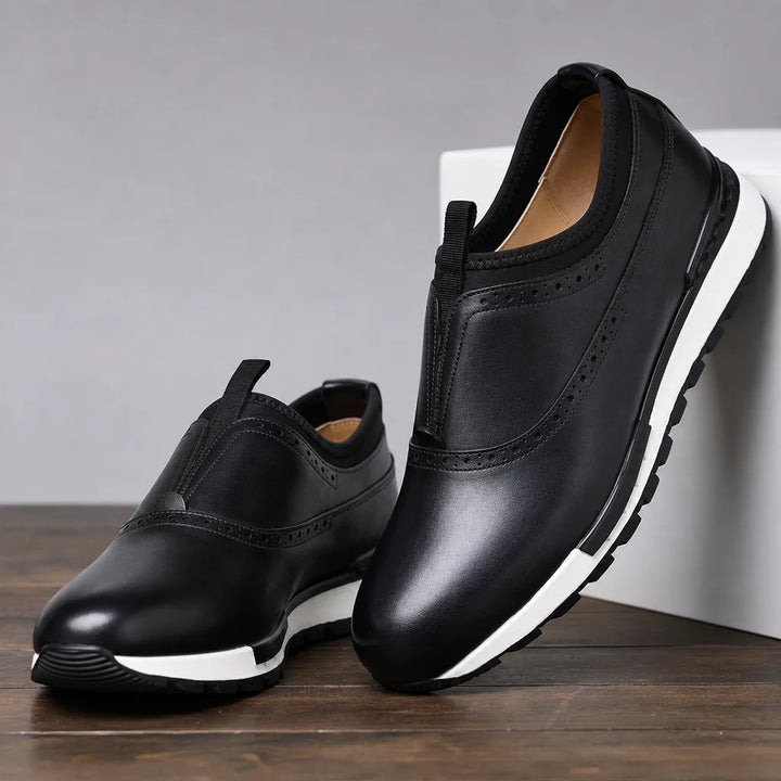 Torrence | Men's Luxury Leather Sneakers - Color:Black;Size:38