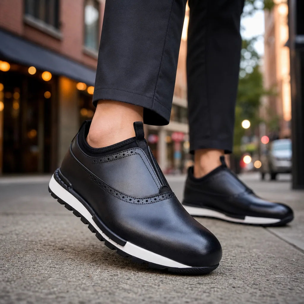 Men's Blue Torrence Leather Brogue Loafers