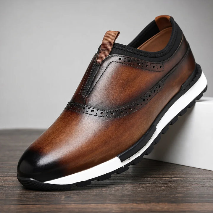 Men's Brown Torrence Leather Brogue Loafers