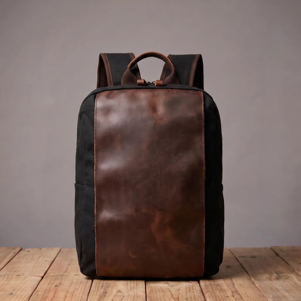 Trent Waxed Canvas Backpack - Color:Black