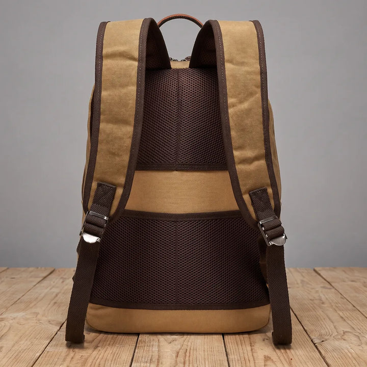 Men's Beige Trent Waxed Canvas Backpack