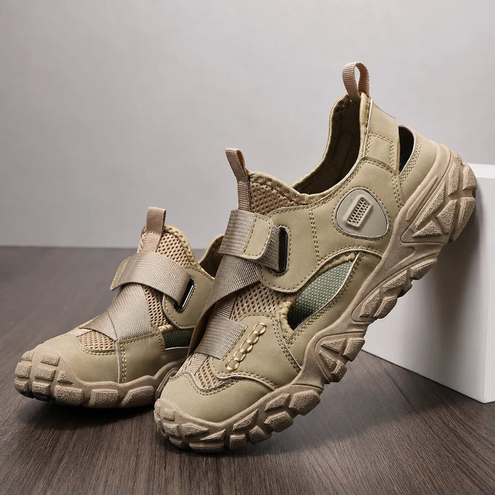 Men's Beige Greenwood Breathable Strap Sandals
