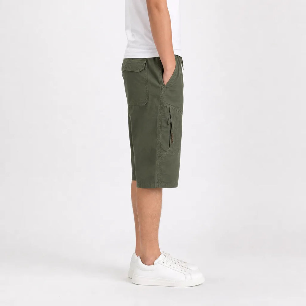Men's Green Turner Cotton Cargo Cropped Pants