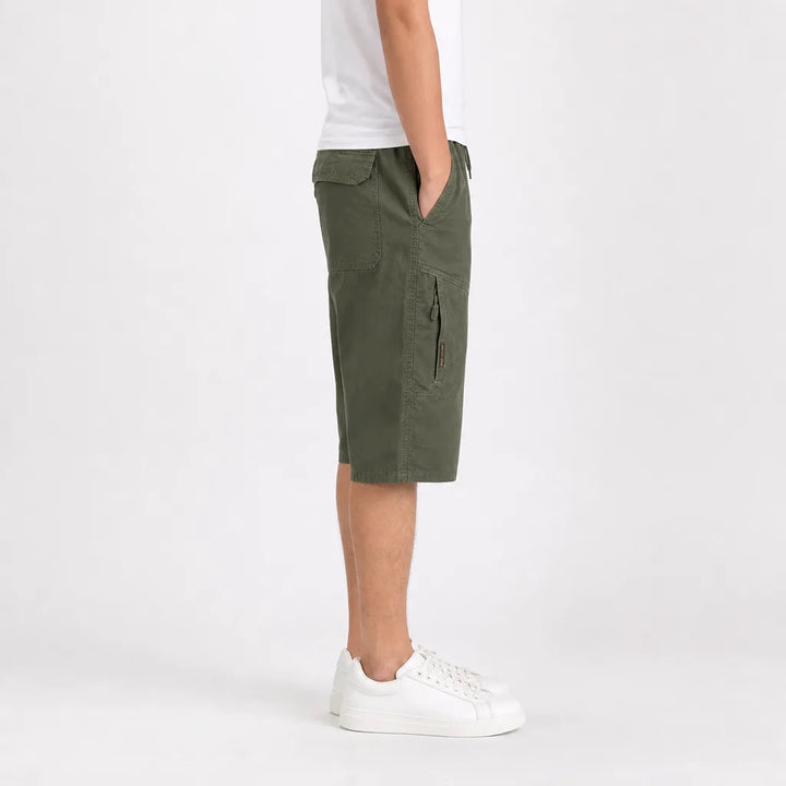 Men's Green Turner Cotton Cargo Cropped Pants
