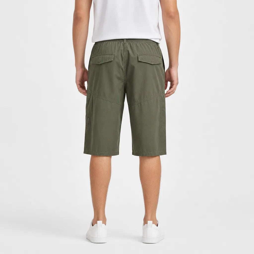 Men's Green Turner Cotton Cargo Cropped Pants