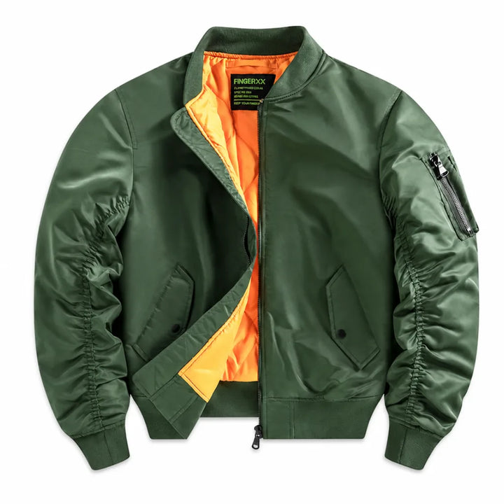 Underhill Padded Bomber Jacket - Color:Green;Size:S