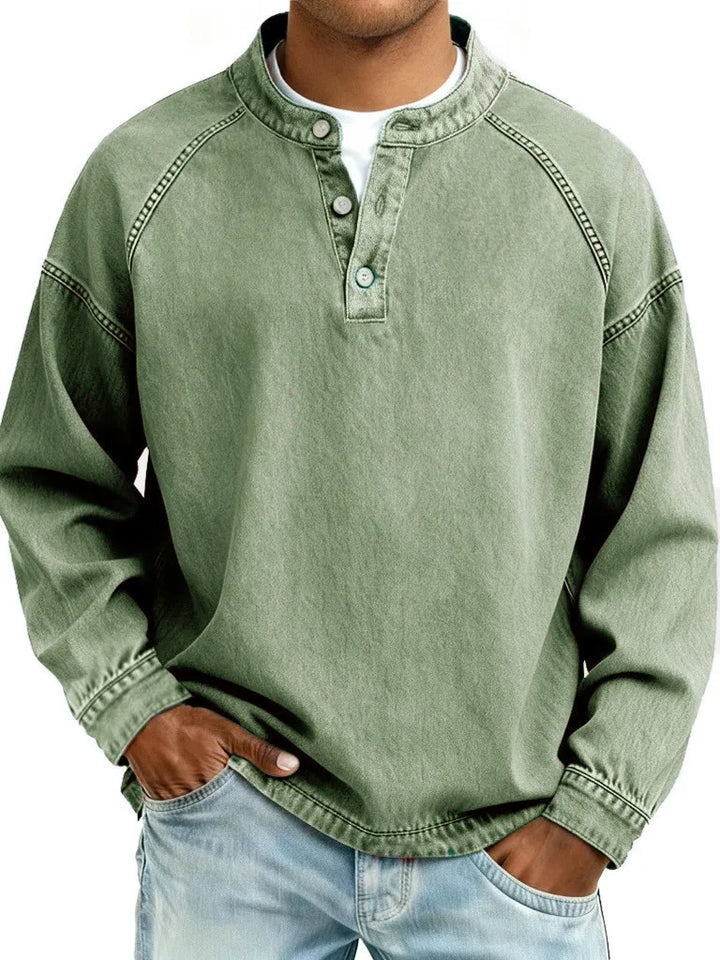 Upton | Men's Casual Faded Sweater - Color:Dark Green;Size:XS