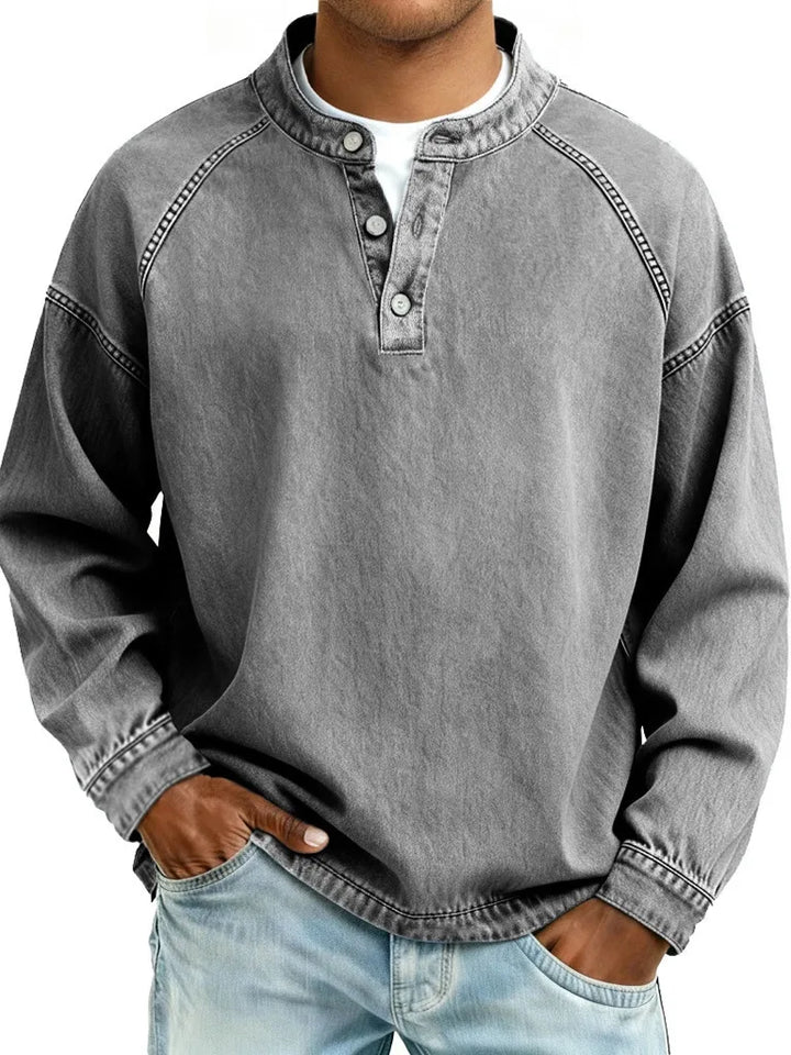Upton | Men's Casual Faded Sweater - Color:Gray;Size:XS