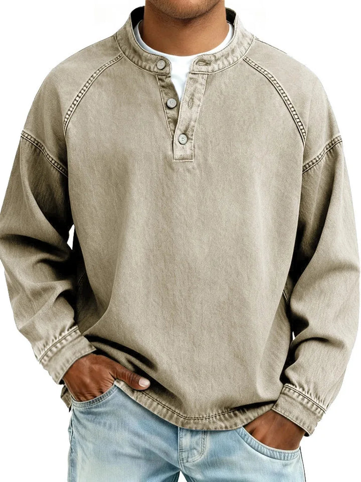 Upton | Men's Casual Faded Sweater - Color:Khaki;Size:XS