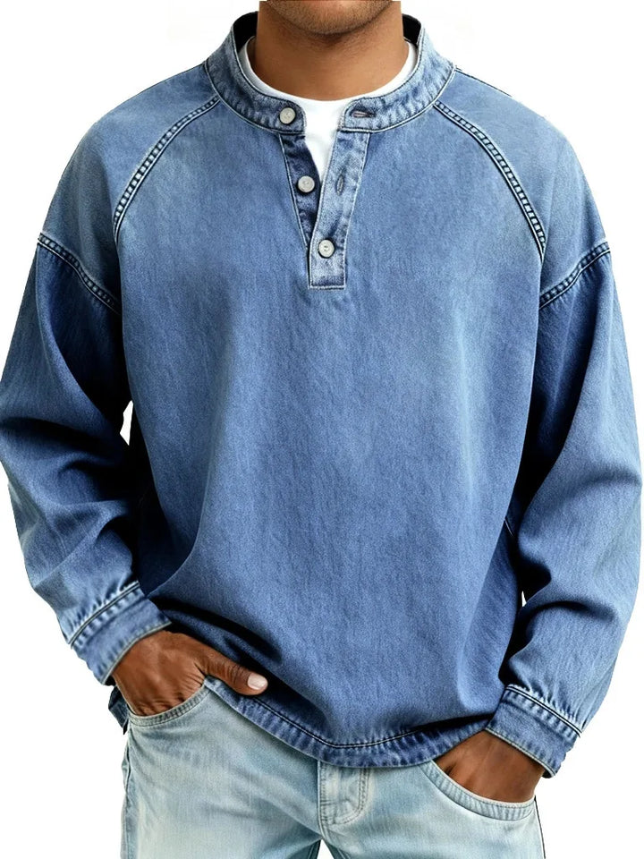 Upton | Men's Casual Faded Sweater - Color:Light Blue;Size:XS