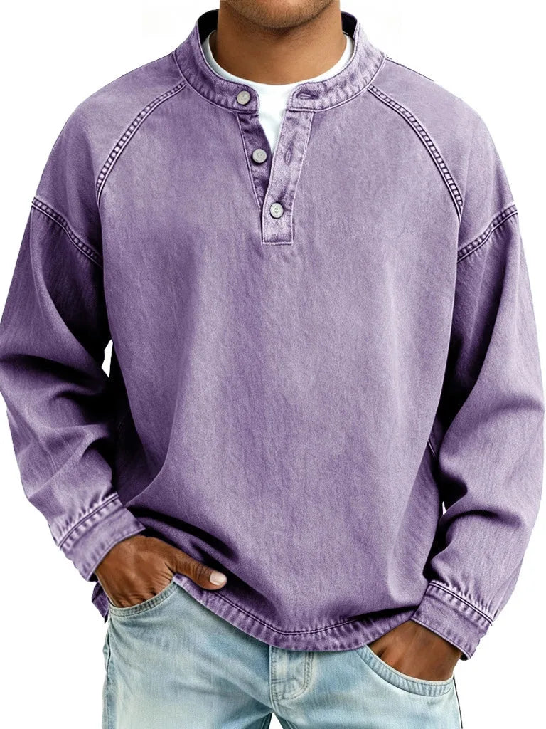 Upton | Men's Casual Faded Sweater - Color:Purple;Size:XS