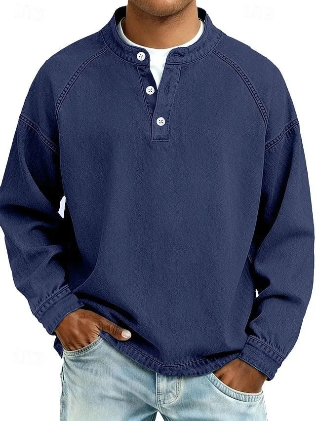 Upton | Men's Casual Faded Sweater - Color:Royal Blue;Size:XS