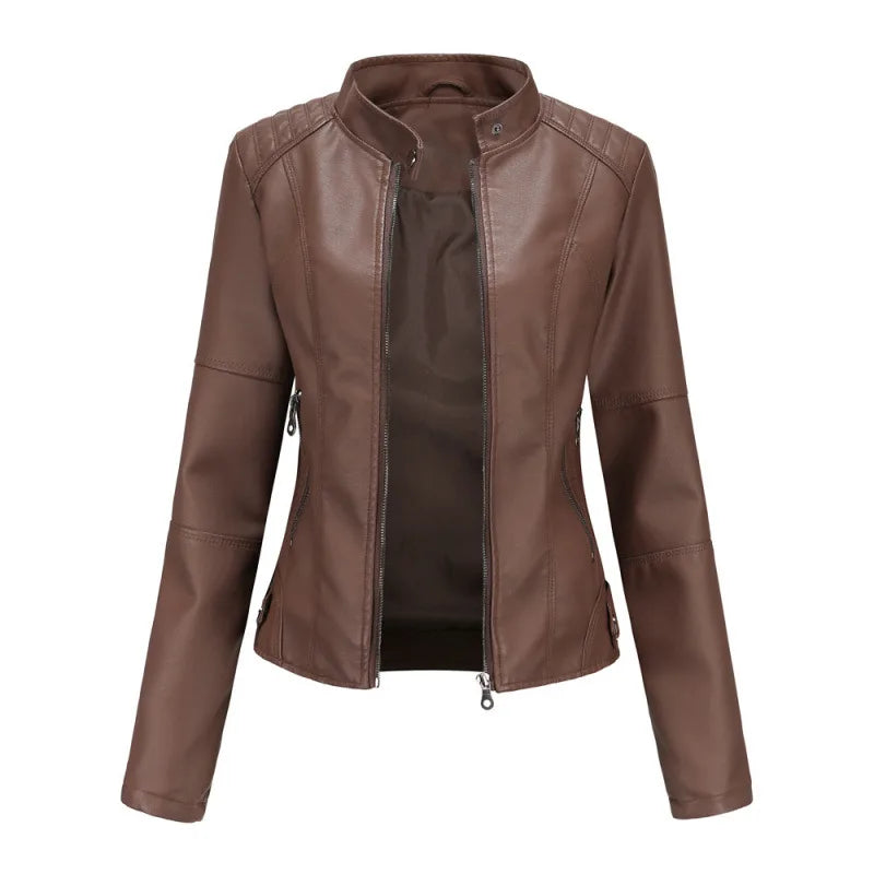 Vail | Women's Fall Leather Jacket - Color:Dark Brown;Size:XXS