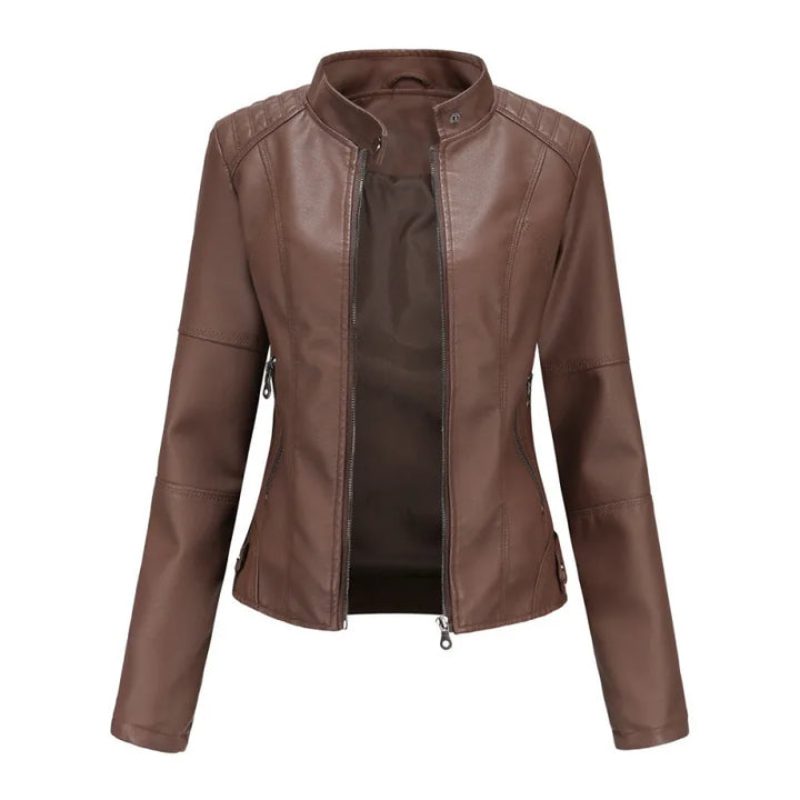 Vail | Women's Fall Leather Jacket - Color:Dark Brown;Size:XXS