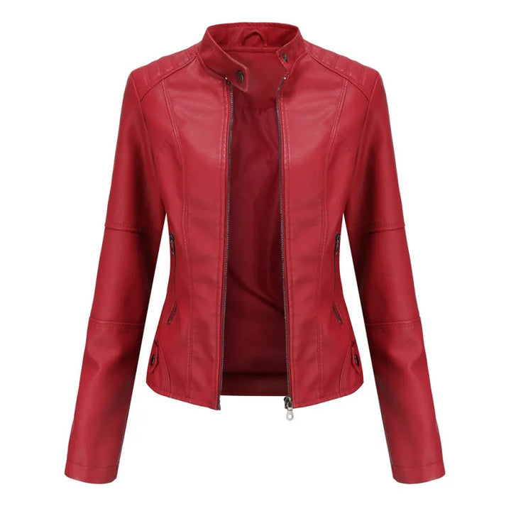 Vail | Women's Fall Leather Jacket - Color:Red;Size:XXS