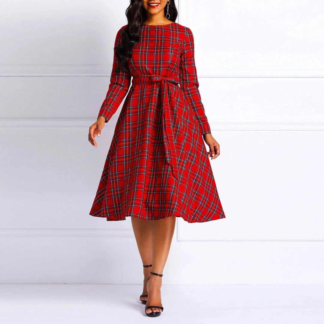 Valerie | Women's Elegant Christmas Dress - Color:Red;Size:2XL