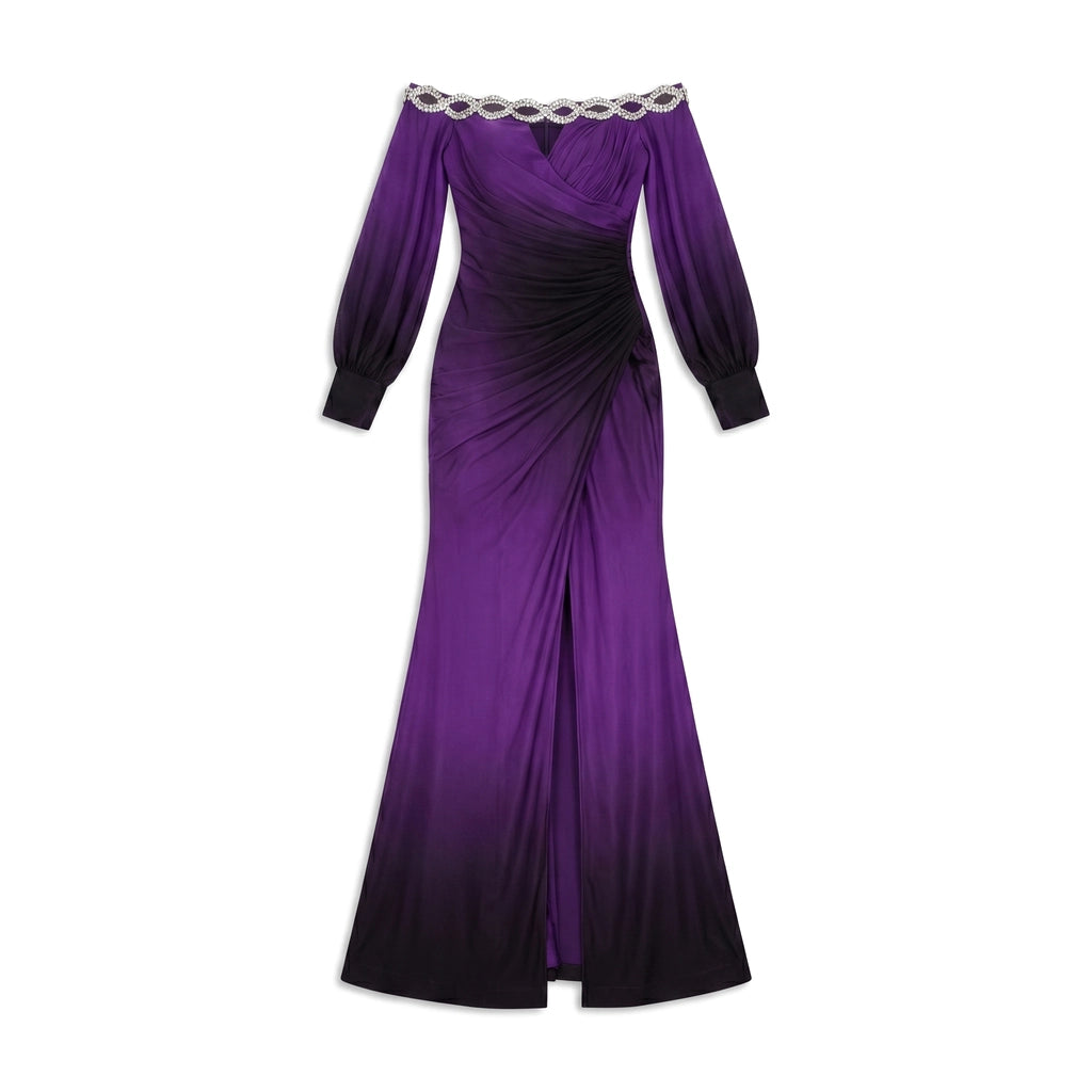 Valli Ombre Elegance Dress - Color:Purple;Size:XS