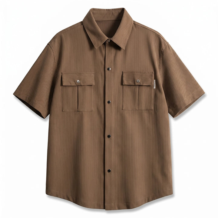 Vance Short Sleeve Shirt - Color:Brown;Size:S
