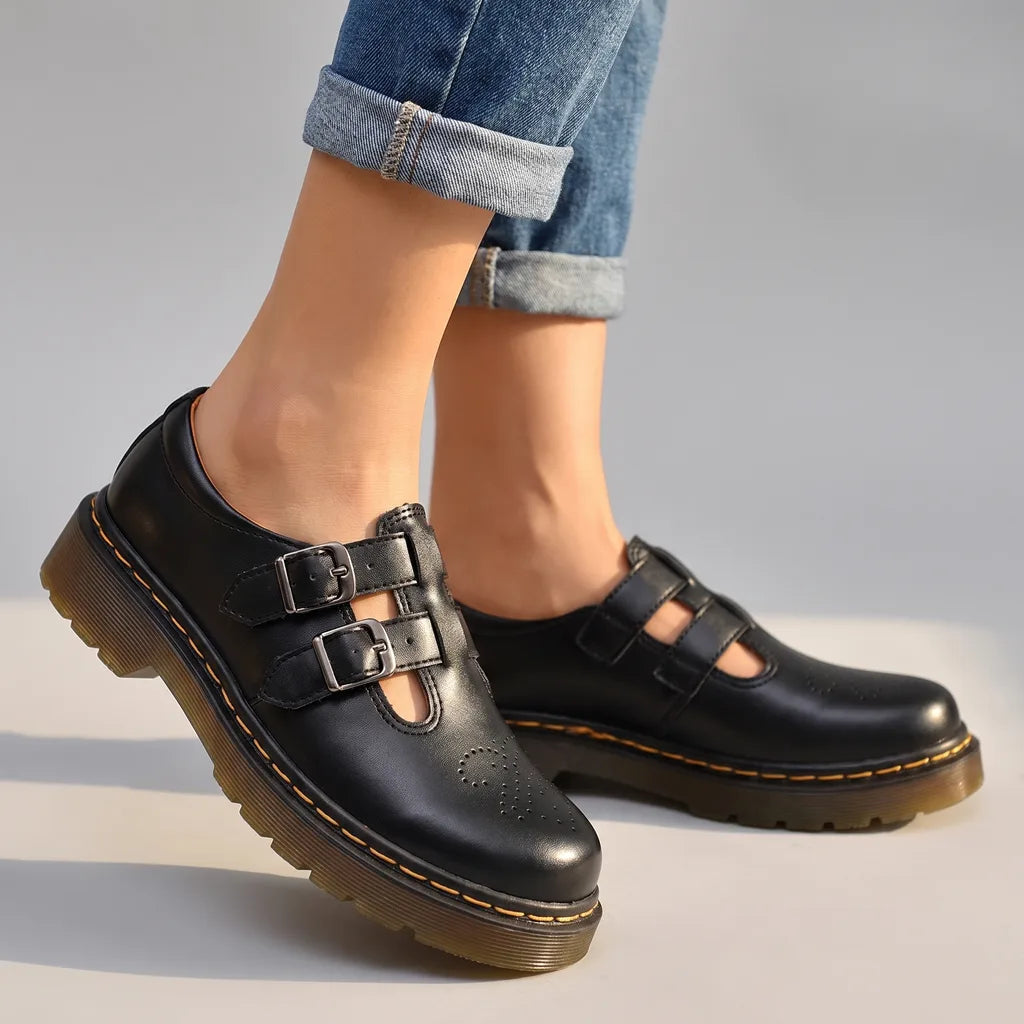 Vanderbilt | Womens Platform Mary Jane Shoes - Color:Black;Size:35