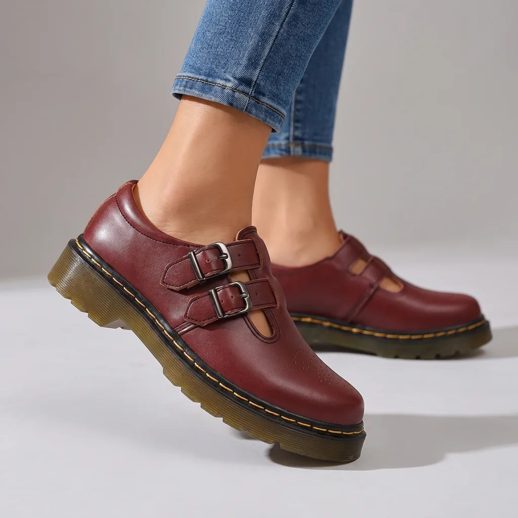 Vanderbilt | Womens Platform Mary Jane Shoes - Color:Red;Size:35