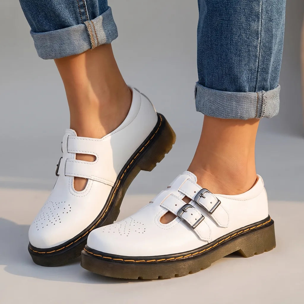 Vanderbilt | Womens Platform Mary Jane Shoes - Color:White;Size:35