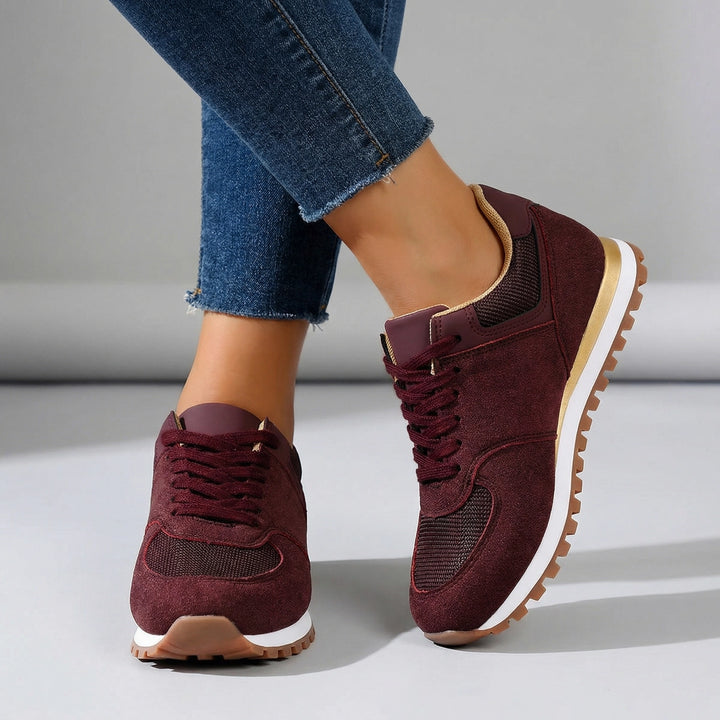 Veltrix Urban Casual Sneakers - Color:Wine Red;Size:36