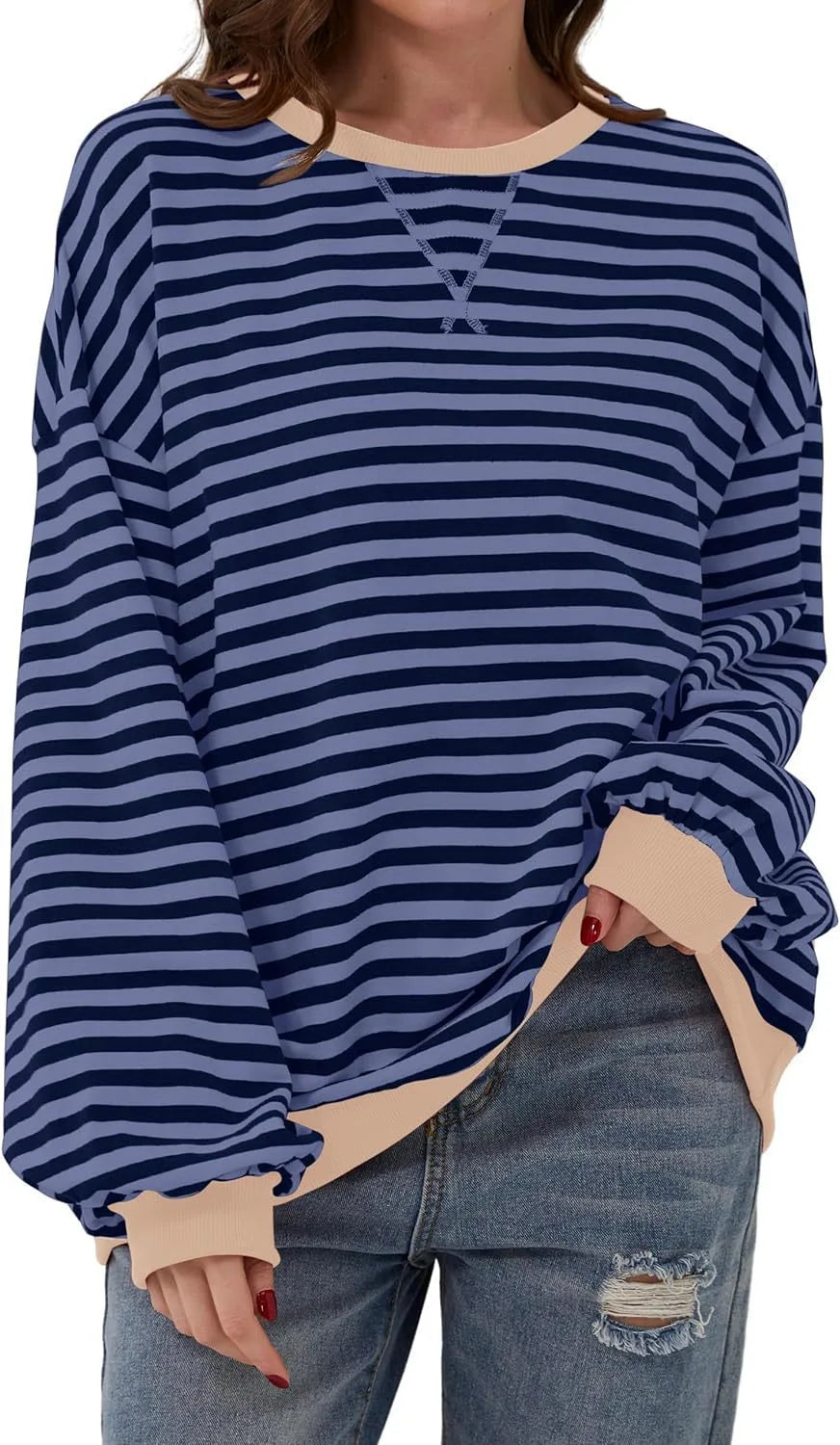 Verity | Women's Oversized Sweatshirt  - Size:XS;Color:Blue