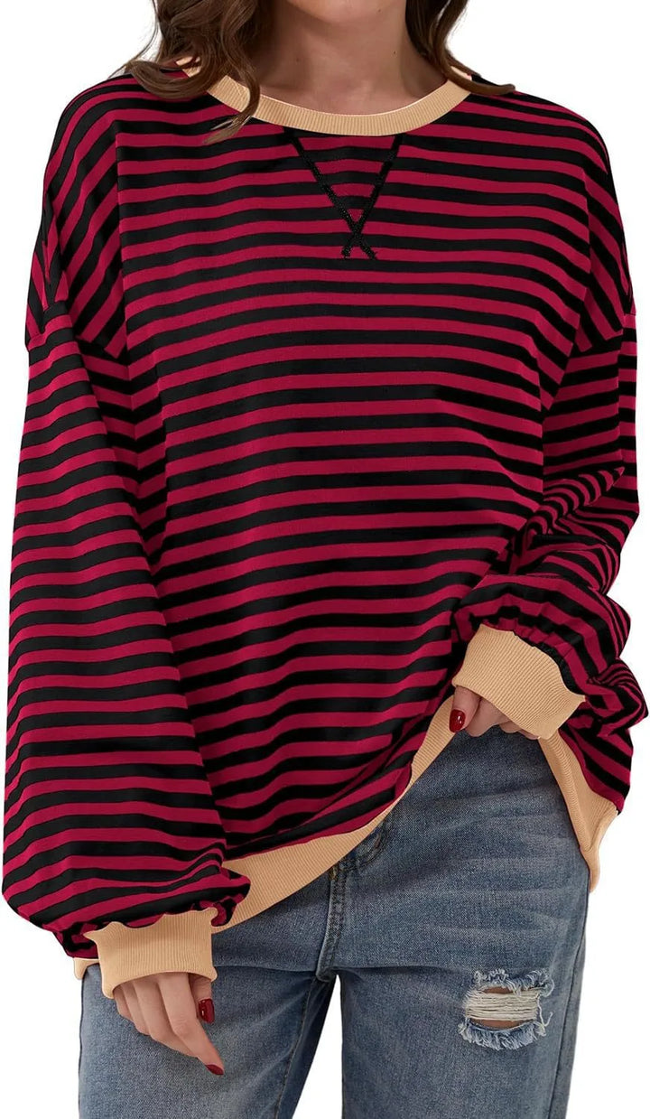 Verity | Women's Oversized Sweatshirt  - Size:XS;Color:Claret