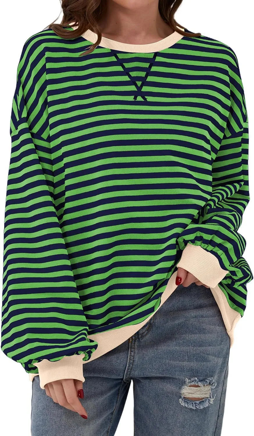 Verity | Women's Oversized Sweatshirt  - Size:XS;Color:Green