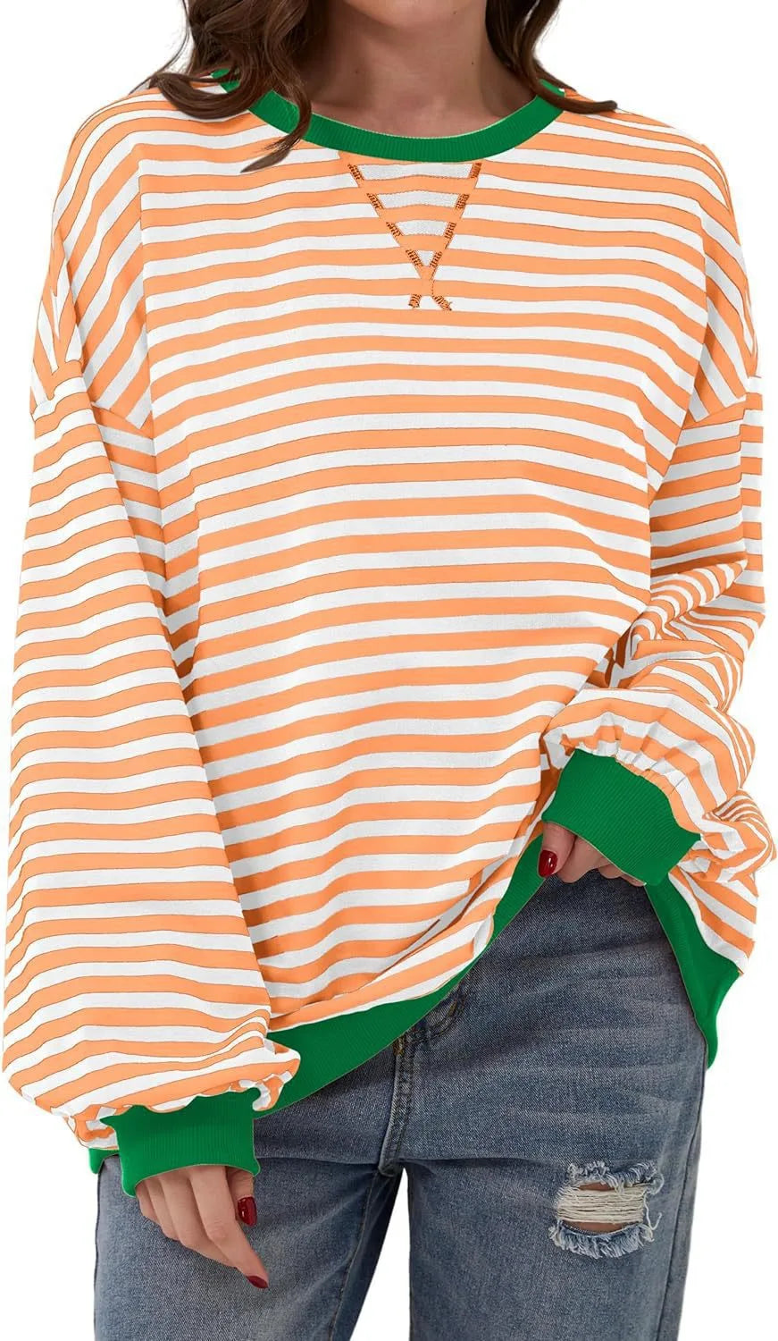 Women's Light Orange Verity | Women's Oversized Sweatshirt
