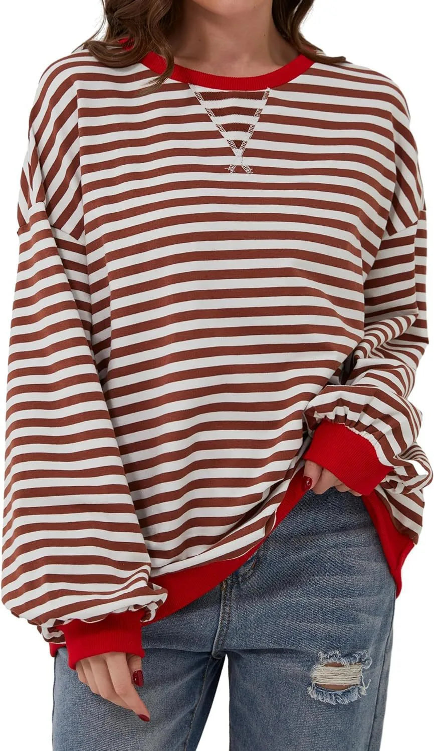 Verity | Women's Oversized Sweatshirt  - Size:XS;Color:Red