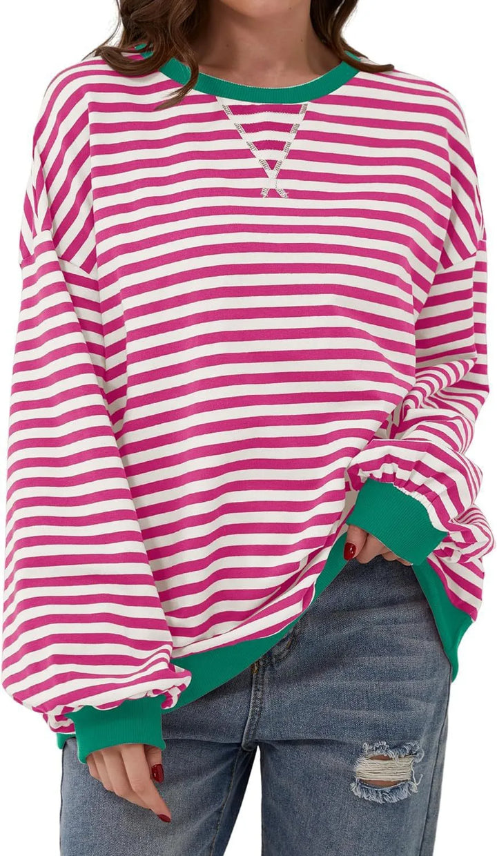 Verity | Women's Oversized Sweatshirt  - Size:XS;Color:Rose Red
