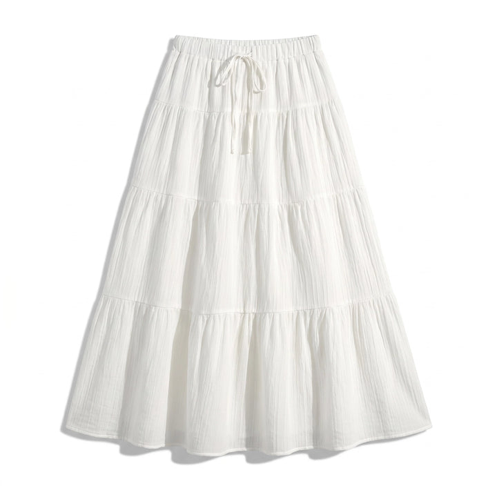 Victoria Tie-Waist Maxi Skirt - Color:White;Size:XS