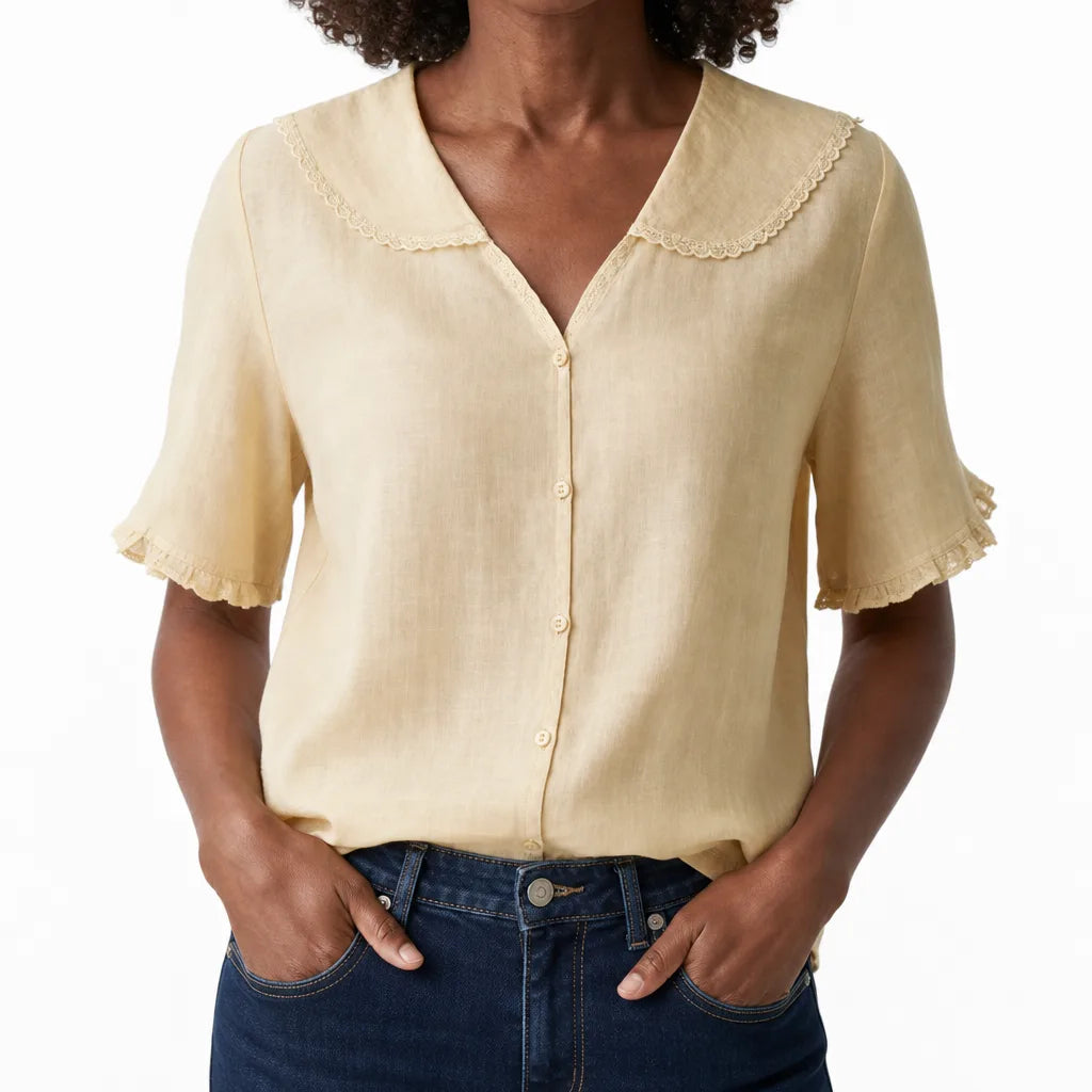 Women's Beige Vienna Cotton Sailor Top