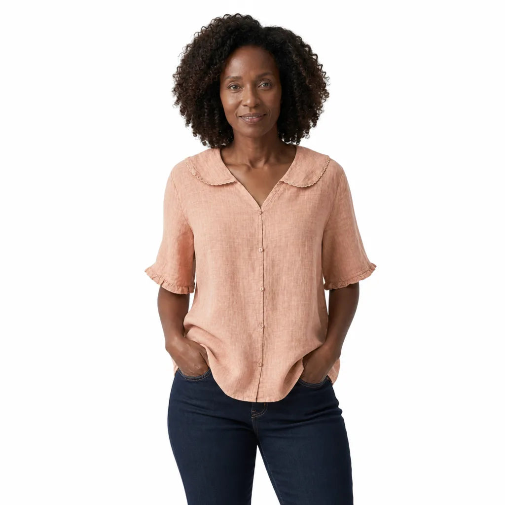 Women's Orange Vienna Cotton Sailor Top