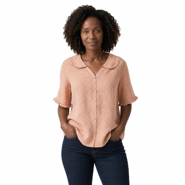 Women's Orange Vienna Cotton Sailor Top