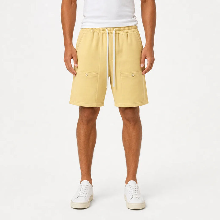 Men's Yellow Otis Cotton Long Shorts