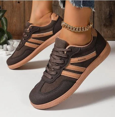 Violet | Women's Lace-Up Orthopedic Sneakers  - Color:Brown;Size:36