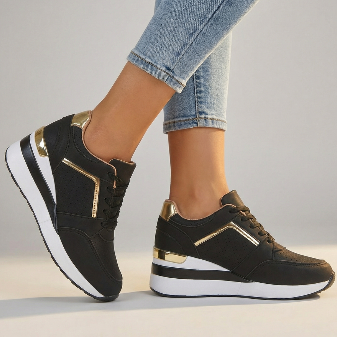 Virelle Platform Trainers - Color:Black;Size:36
