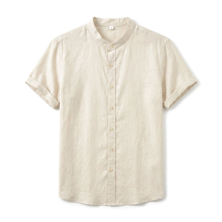 Virgil Cotton Linen Shirt - Color:Apricot;Size:S